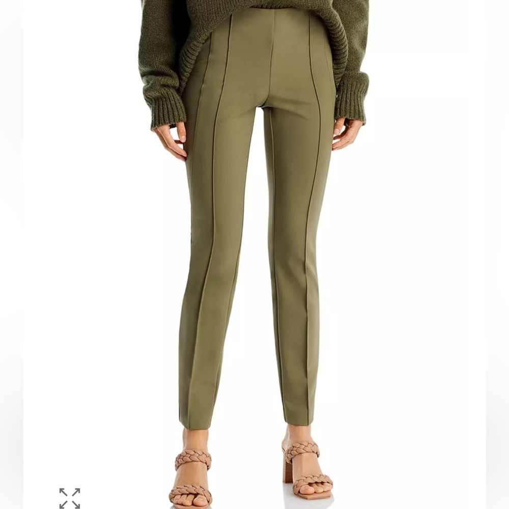 Lafayette 148 New York Acclaimed Stretch Gramercy Pants Chive Olive Green Size 8